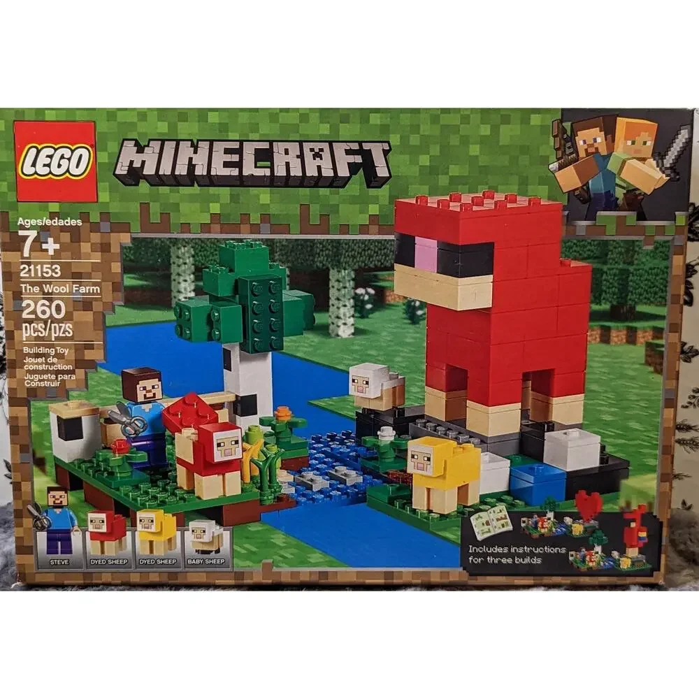 RETIRED NWT 2019 LEGO Minecraft The Wool Farm 21153 Building Kit 260 Pieces